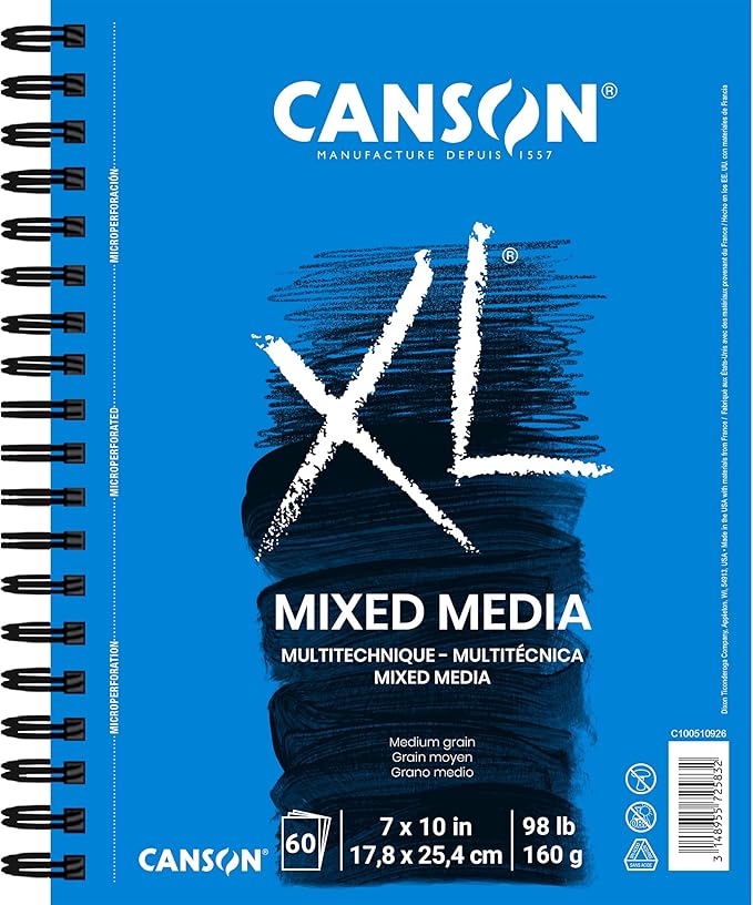 Canson XL Series Mixed Media Pad, Side Wire, 7x10 inches, 60 Sheets – by Canson