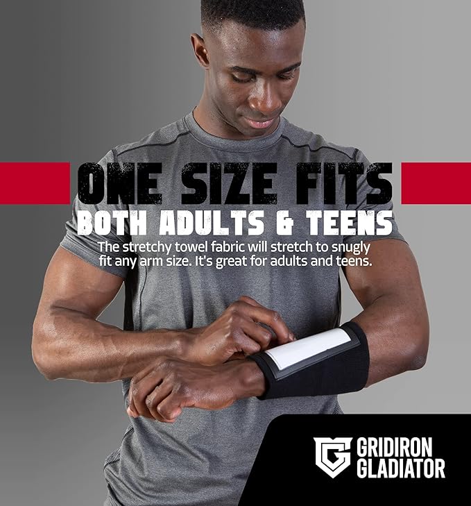 Gridiron Gladiator Wrist Playbook - Play Wristbands for Youth & Adults - Wrist Coach Arm Bands - QB Wristband - Softball Wristbands for Signs