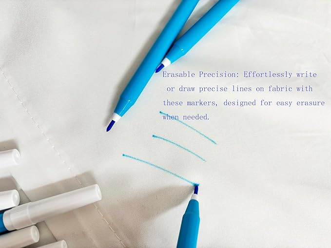 10 PCS Blue Washable Fabric Markers - Image 4