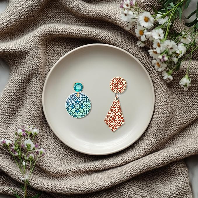 CHGCRAFT Mandala Pattern Polymer Clay Texture Sheet Retro Tile Pattern Silicone - Image 7