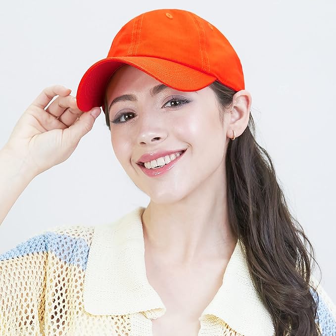 Cotton Baseball Cap Dad Hat – Washed Low Profile Adjustable Hat for Men Women Casual Outdoor Running Golf