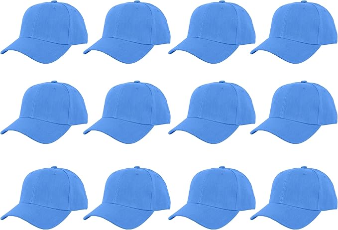 Gelante Plain Blank Baseball Caps Adjustable Back Strap Wholesale LOT 12 PC'S