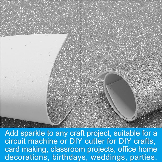 PATIKIL 2mm Thick Non Adhesive Glitter Foam Sheet 16x24inch Gray, EVA Shiny - Image 5