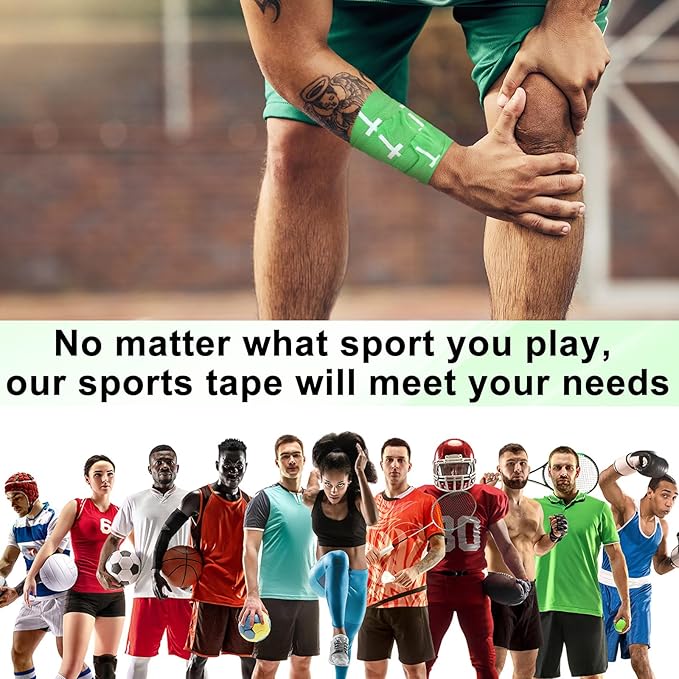 MiniInflat 2 Pcs Christian Cross Athletic Tape Sports Tape 2in x 23ft Religion Jesus Wrist Wrap for Soccer Football Baseball, Gift for Graduation Teacher Nurses Week Pentecost(Green,Crosses)