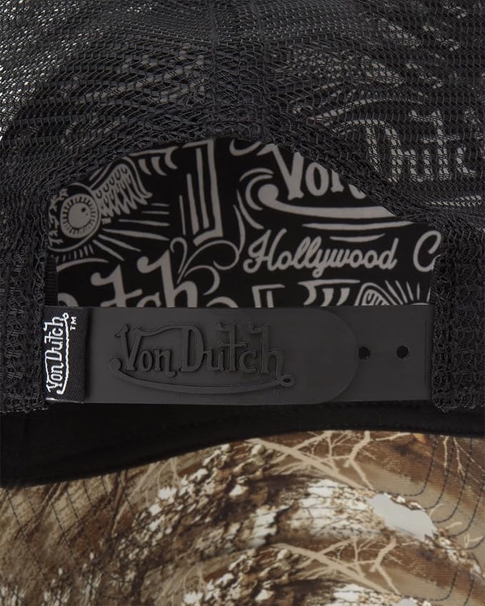 Von Dutch Men & Women’s Baseball Cap - Adjustable Snapback Canvas Hat with Curved Brim Structured Logo Patch Vintage Style