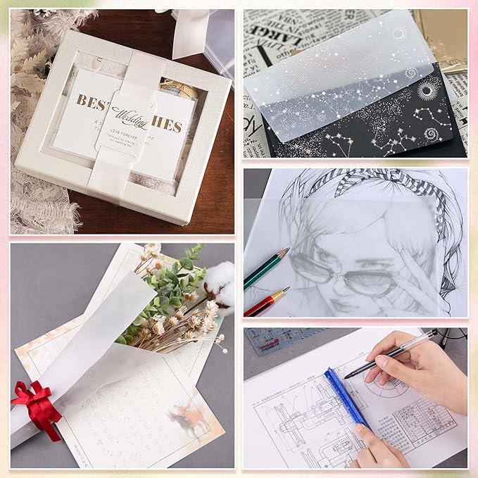 130 Pcs Vellum Translucent Paper 8.5 x 11 inches Tracing Vellum Invitation Paper - Image 5