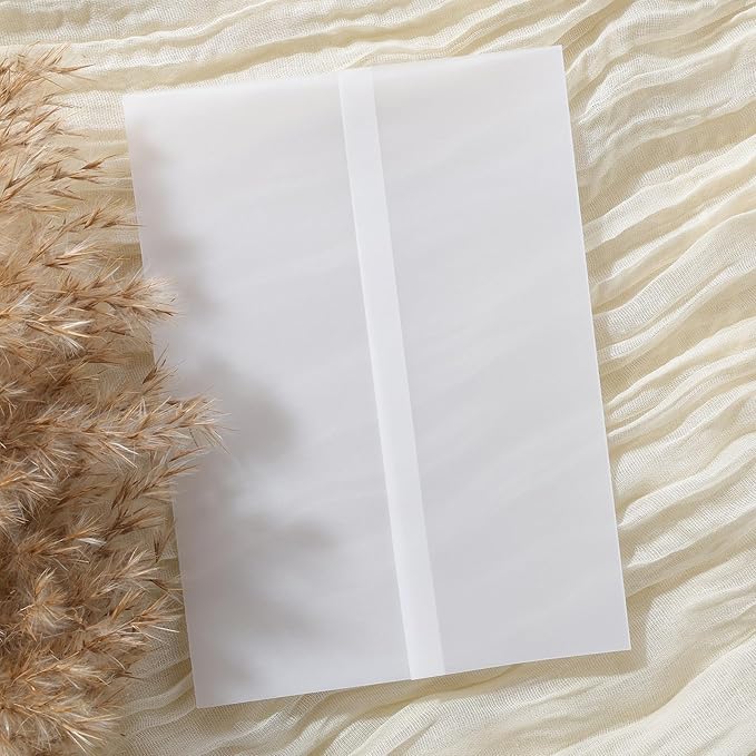 UNIQOOO 70 Pack Vellum Jackets for 5x7 Invitations, Elegant Pre-Folded Vellum - Image 2