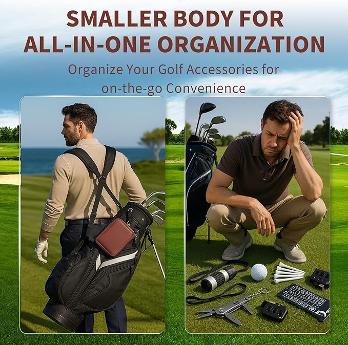 Enaud Golf Gifts for Men & Women, Premium Golf Accessories Kit with Case – Golf Balls, Tees, Divot Tool, Cleaning Brush, Scorer, Magnetic Hat Clip & Golf Ball Clamp, for Beginner Golfers