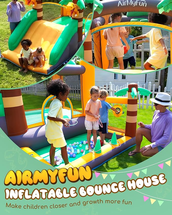 AirMyFun Inflatable Dinosaur Bounce House - Image 3