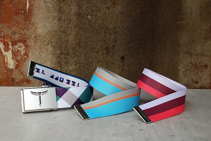 Teeoff 3 Pack Golf Web Belt Reversible Metal Buckle