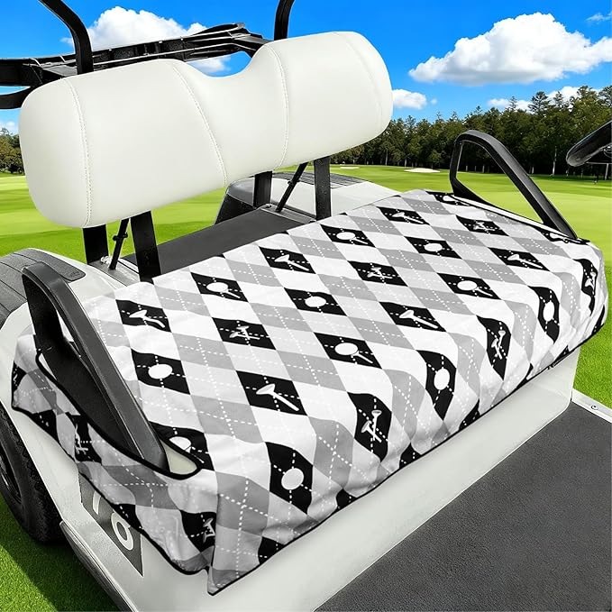 Golf Cart Seat Covers Club Car Golf Cart Accessories for Men Women Golf Carts Seat Towel Blanket 2-Seat Golf Cart Decorations
