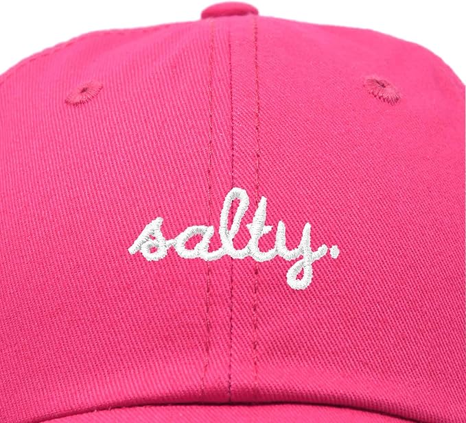 DALIX Salty Embroidered Cotton Beach Baseball Cap Adjustable Dad Hat Womens