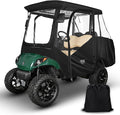 10L0L Golf Cart Driving Enclosure 2/4 Passenger for Yamaha G14 G16 G22 G29 Drive2 with Heavy Duty Zipper,600D Golf Cart Rain Cover Driving Covers with Roll-up Windshield, 4-Sided Clear Window