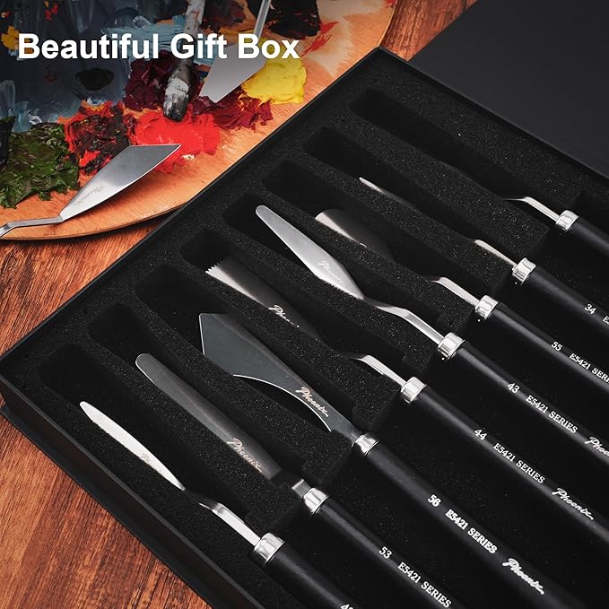 PHOENIX High Flexible Palette Knife Set, 8 Pieces Stainless Steel Painting - Image 5