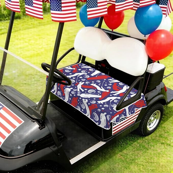 Golf Cart Seat Covers Club Car Golf Cart Accessories for Men Women Golf Carts Seat Towel Blanket 2-Seat Golf Cart Decorations
