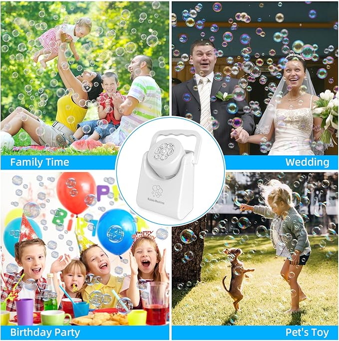 Bubble Machine for Kids Toddlers, Automatic Bubble Blower, Portable Adjustable - Image 7
