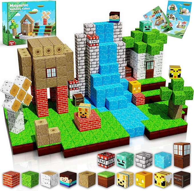 Magnetic Blocks-100PCS Magnetic Building Blocks Magnet Cube Toys Stacking - Image 7