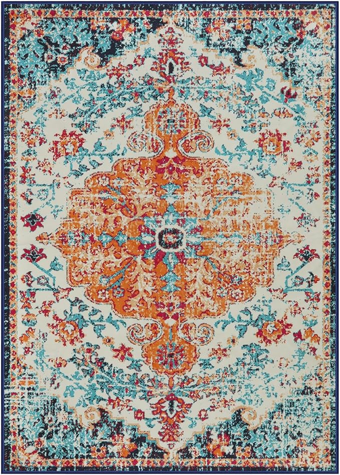 Lahome Bohemian Floral Medallion Area Rug - Image 9