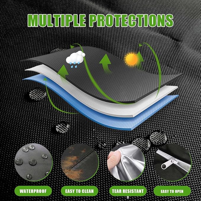 KISEER 4 Passenger 420D Waterproof Golf Cart Cover fits EZ GO Club Car Yamaha, Sunproof Dustproof