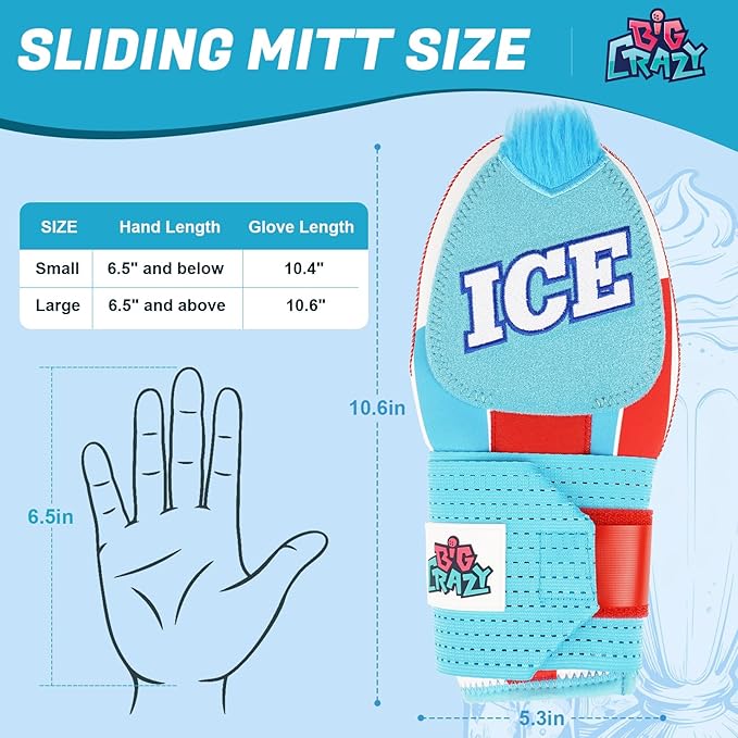 Big Crazy Baseball Sliding Mitt Youth and Adult, Drippy Drip Accessory, Flexible Breathable Durable, Funny Design Beer Bear Ice Cream Cow