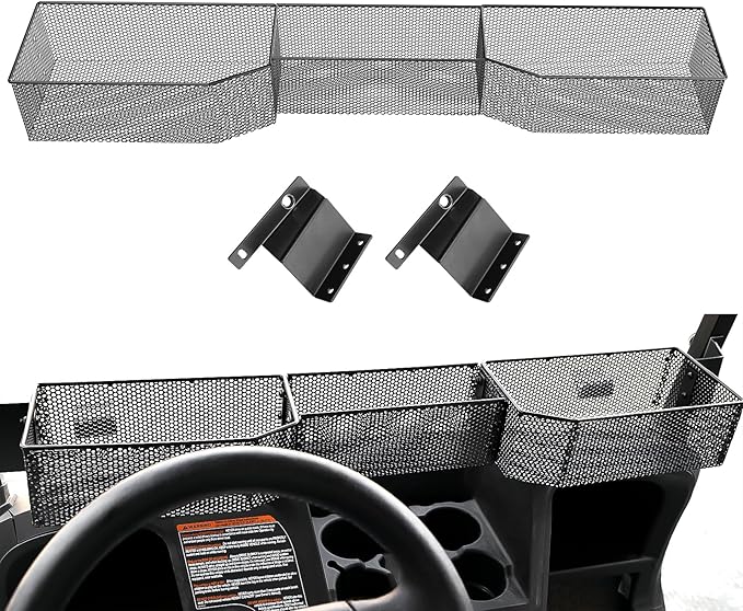 Golf Cart Front Inner Basket for EZGO TXT RVX VALOR Yamaha G29 Drive2 G16-G22 Club Car DS Tempo Modular Mesh Storage Tray Organizer for Extended Space (EZGO VALOR/TXT 2014+)