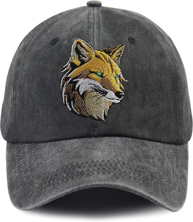 Unisex Adjustable Animal Hat for Men Women, Classic Cotton Wild Animals Embroidered Baseball Cap