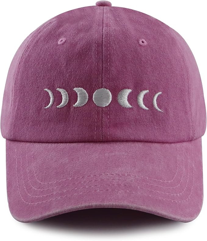 Moon Hats for Women Men, Adjustable Cotton Embroidered Moon Accessories Baseball Cap