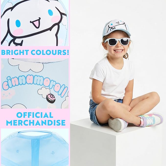 Hello Kitty | Disney Stitch | Care Bears Baseball Cap & Sunglasses for Girls UV400 Sun Protection Gifts for Girls