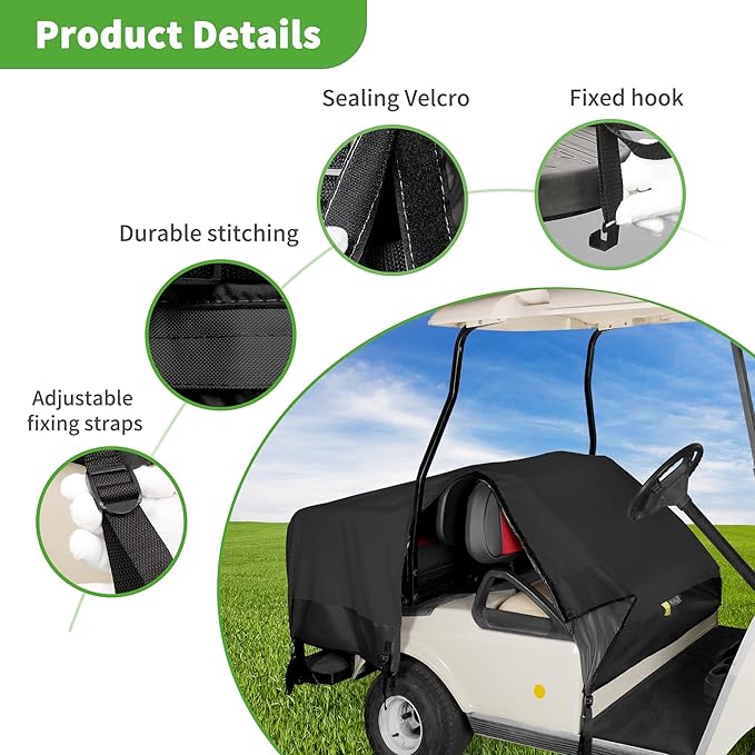 10L0L Waterproof Golf Cart Seat Cover, Universal for Yamaha EZGO Club Car 2+2 Seats Rain Covers | 600D Oxford Golf Cart Seat Protective Covers | Rain & Dust Protection | Easy On/Off for Daily Use
