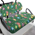 Yewatlles Purple Retro Halloween Bats Golf Cart Seat Cover Set Fashion Printed for Club Car Small Breathable Bench Seat Covers, Washable Polyester Cloth Without Logo