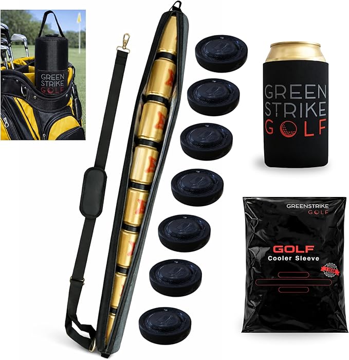 9 Can Insulated Golf Beer Sleeve with 7 Ice Pack Coolers - 8mm Thick Insulation Keeps Drinks Cold and Leak Proof Zipper – Customer-Favorite Golfing Gifts & Golf Bag Accessories