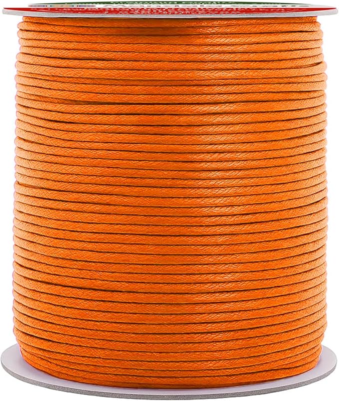 Mandala Crafts 2mm 109 Yards Orange Cotton Waxed Cord by MandalaCrafts