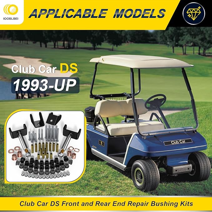 1993-UP Club Car Deluxe Repair Bushing Kit for DS, Golf Cart Front and Rear End Bushing Kit, Club Car King Ping Repair Kit, Full Set Club Car DS Front End Rebuild Kit OEM# 1016384 1015583 1016386