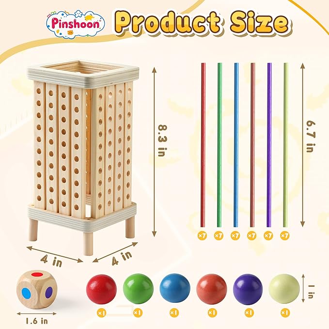 Montessori Game Wooden Board Game, Math Educational, Fine Motor Skill Toy - Image 2