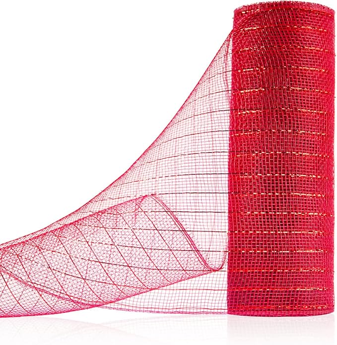 Anivia Deco Mesh Ribbon, 10inch x 30 Feet Each Roll Metallic Foil Mesh Ribbon by Anivia