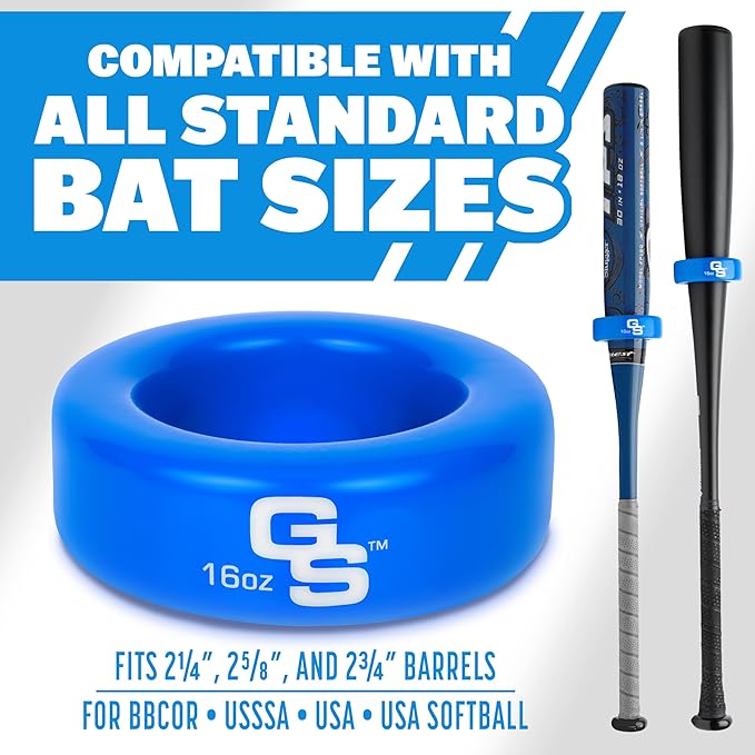 GoSports Baseball and Softball Bat Weight – 16 oz Bat Donut for Youth and Adult, Baseball & Softball Bat Accessories