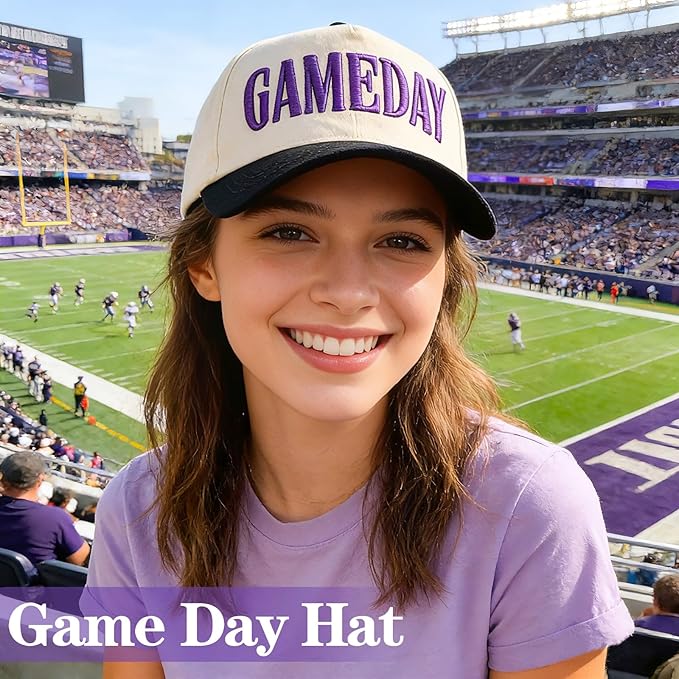 Game Day Hat for Women Men, World Cup Hat Football Softball Basketball Caps