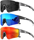 3 Pack Polarized Sunglasses for Men Women, Sports Mens Sunglasses with UV Protection for Baseball Cycling Running