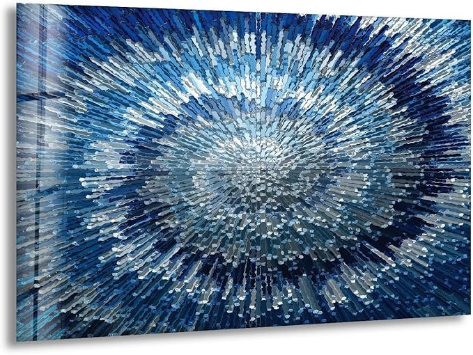 My Photostation.com 48Wx32H'' Abstract Blue Textured Glass Wall ArtTempered by MyPhotostation