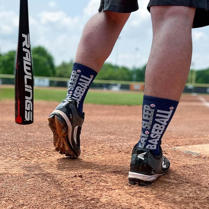 ChalkTalkSPORTS Baseball Performance Crew Socks - Boston Socks - Youth & Adult - Baseball Mid-Calf Socks