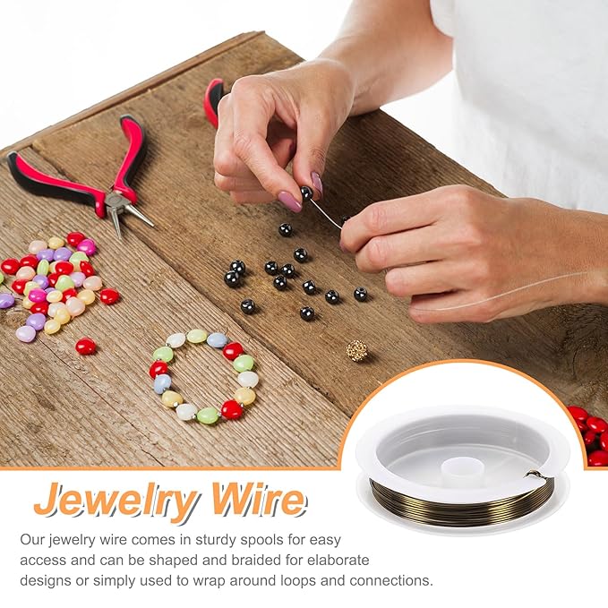 HARFINGTON 8ft Jewelry Wire, 20 Gauge Brass Craft Soft Metal Tarnish Resistant - Image 4