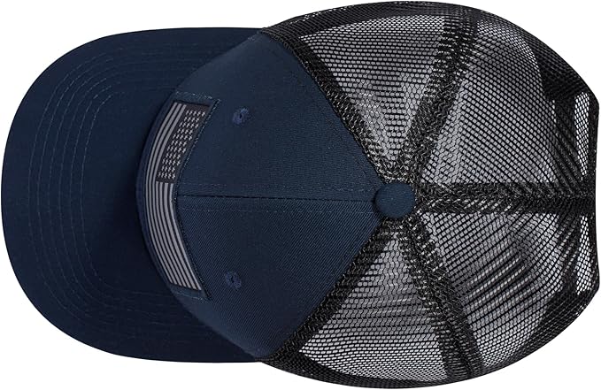 American Flag Trucker Hat, Patriotic Baseball Cap for Men & Women, Breathable Mesh Adjustable Snapback, USA Flag Patch