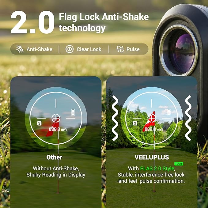 Golf Rangefinder with Slope & Magnet, 660 Yards Range Finde Golf with Flag Pole Locking Vibration, IP54, Ergonomic Design, Anti-Shake, Rechargeable Golf Accessories for Golfers
