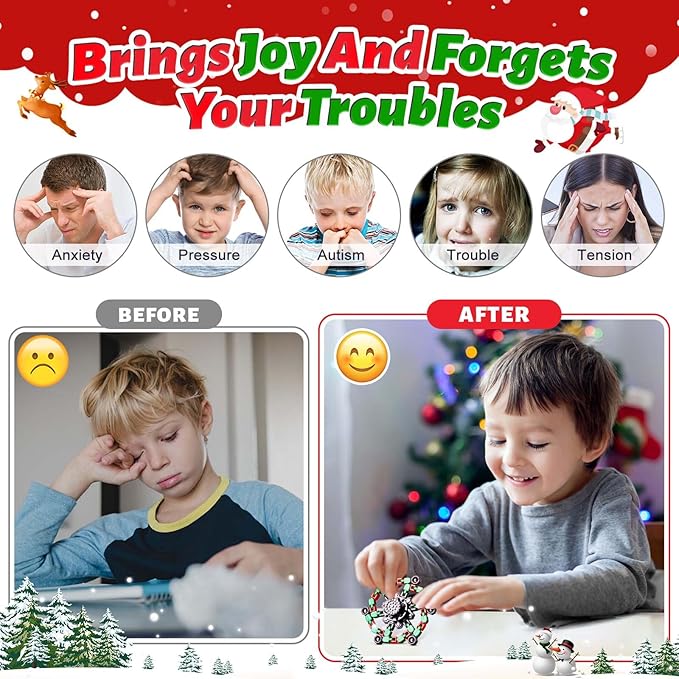 Fidget Spinners for Kids and Adults Christmas Fidget Toys Gifts, Stress Relief - Image 3