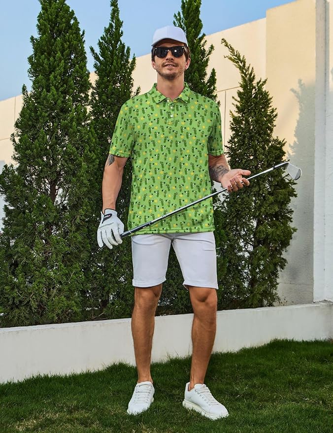 Mens Golf Shirts Golf Polo Shirts for Men Short Sleeve Polo Shirts Golf Gifts