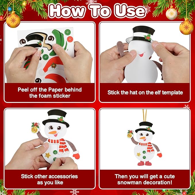 Fennoral 12 Pack Snowman Craft Kits - Image 3