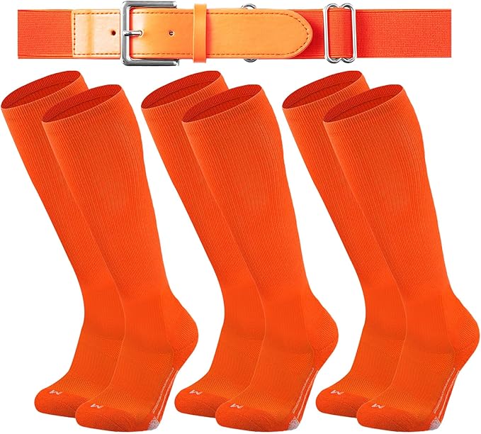 Youth Elite Baseball/Softball Socks & Belt Combo (3 Pairs of Socks with 1 Belt)