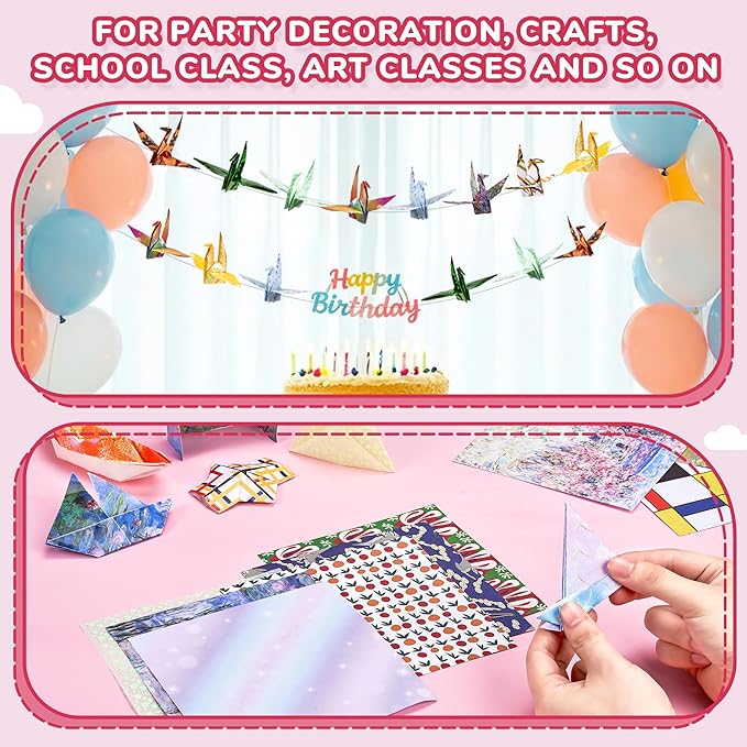 Origami Paper 6x6 Inches, 50 Sheets, Vintage Masterpiece & Impressionist Art - Image 9