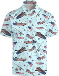 Golf Polo Shirts for Men Funny Print Short Sleeve Golf Shirts Performance Golf Polos
