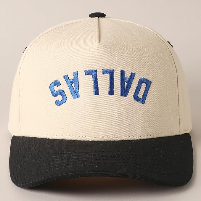 MIRMARU Two-Tone Vintage Canvas Trucker Hats for Men & Women, Adjustable Size Baseball Caps with Trendy Embroidered Design